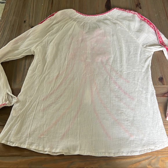 Sundance Cotton Crepe Sequin Tassel Tunic Top XL - Picture 7 of 8